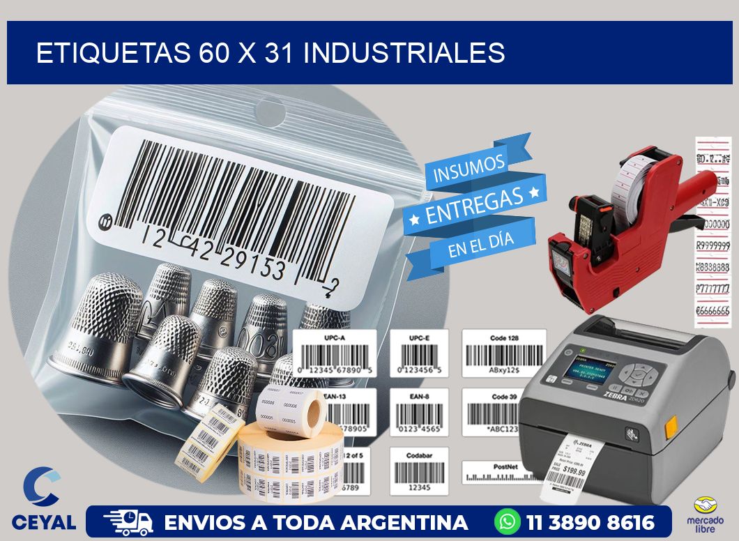 ETIQUETAS 60 x 31 INDUSTRIALES