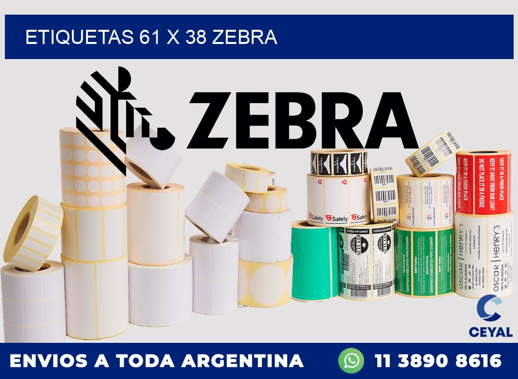 ETIQUETAS 61 x 38 ZEBRA