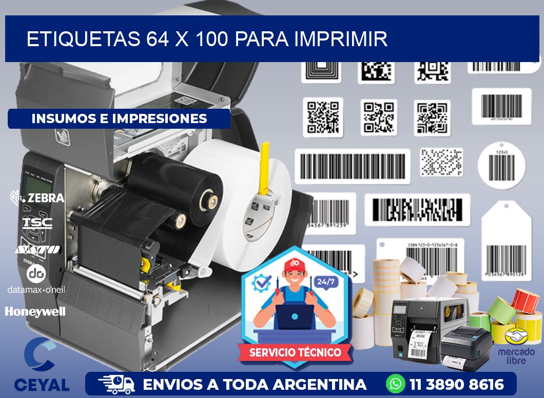 ETIQUETAS 64 x 100 PARA IMPRIMIR