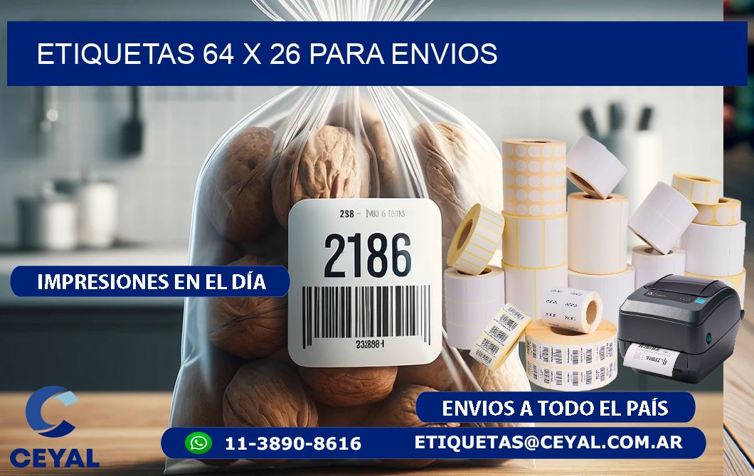 ETIQUETAS 64 x 26 PARA ENVIOS