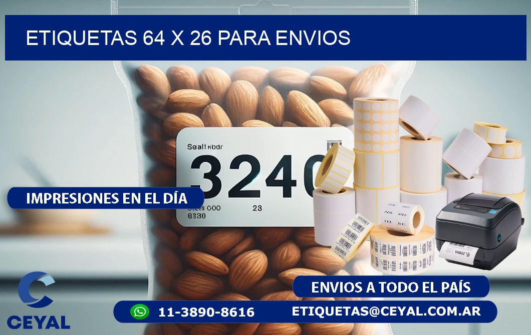 ETIQUETAS 64 x 26 PARA ENVIOS