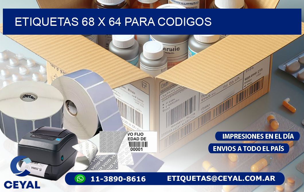 ETIQUETAS 68 x 64 PARA CODIGOS