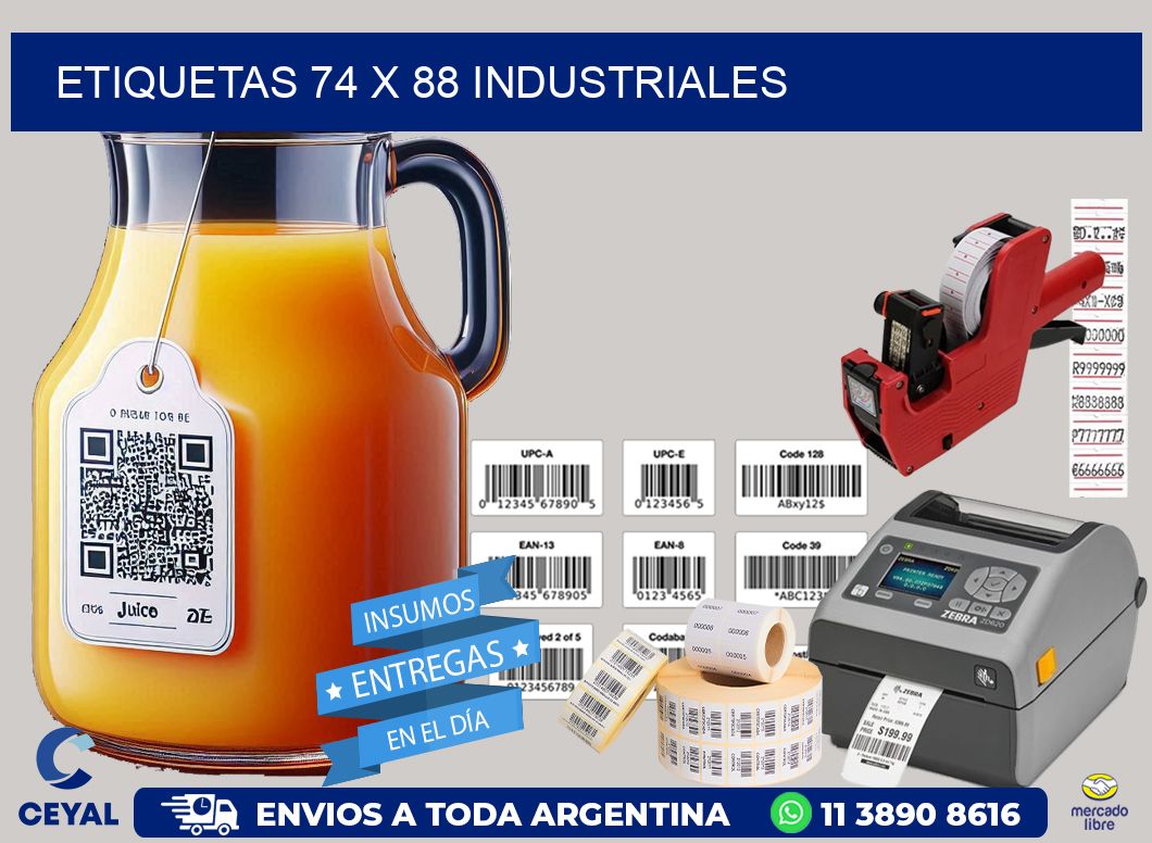 ETIQUETAS 74 x 88 INDUSTRIALES