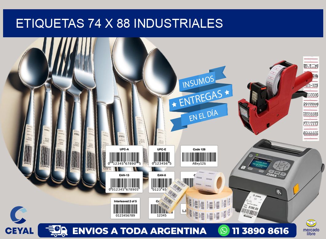 ETIQUETAS 74 x 88 INDUSTRIALES