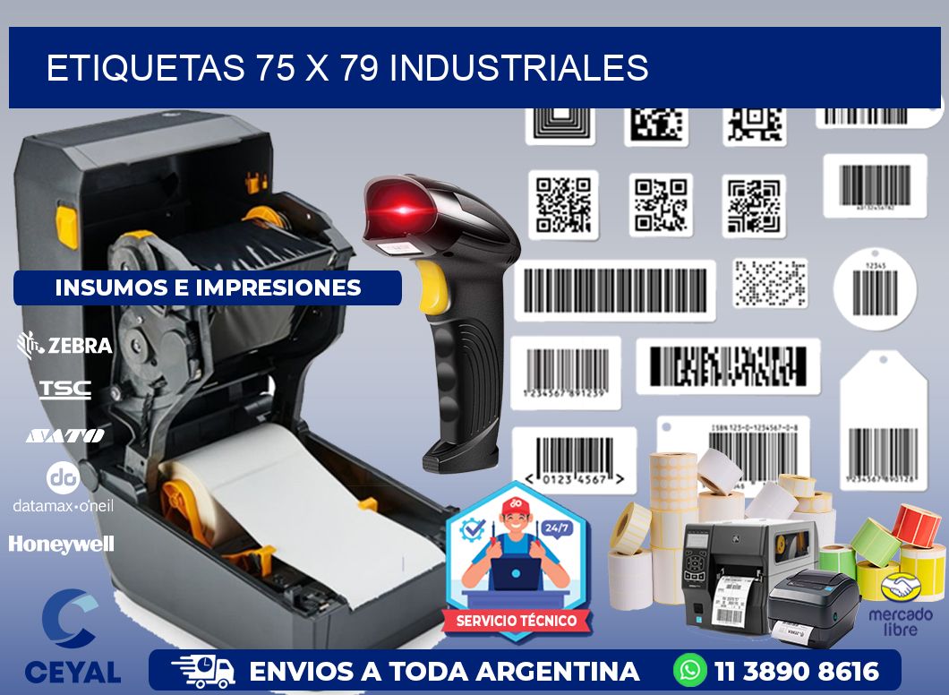 ETIQUETAS 75 x 79 INDUSTRIALES