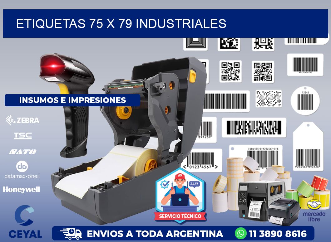 ETIQUETAS 75 x 79 INDUSTRIALES