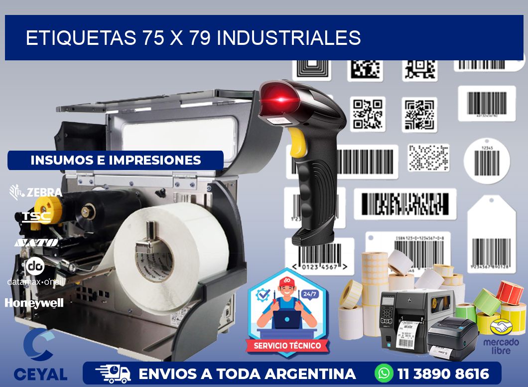 ETIQUETAS 75 x 79 INDUSTRIALES