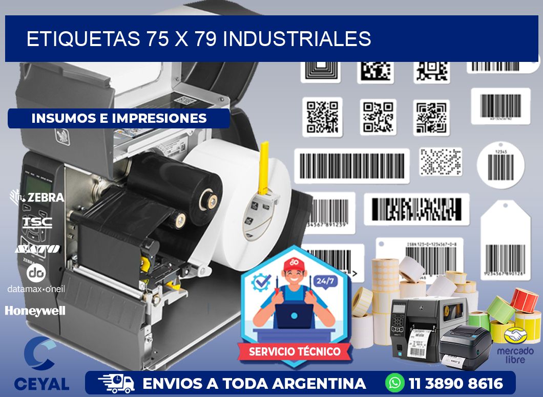 ETIQUETAS 75 x 79 INDUSTRIALES