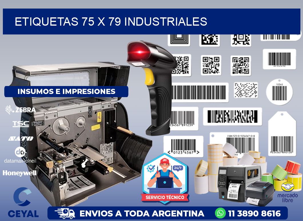 ETIQUETAS 75 x 79 INDUSTRIALES