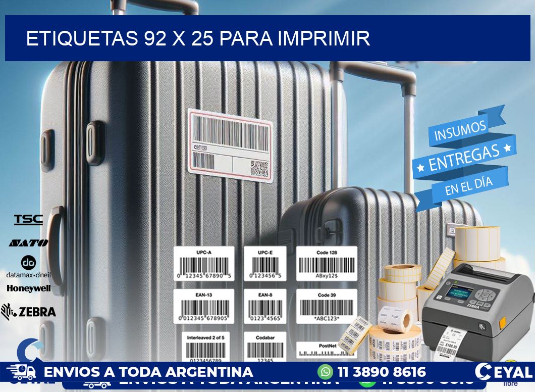 ETIQUETAS 92 x 25 PARA IMPRIMIR