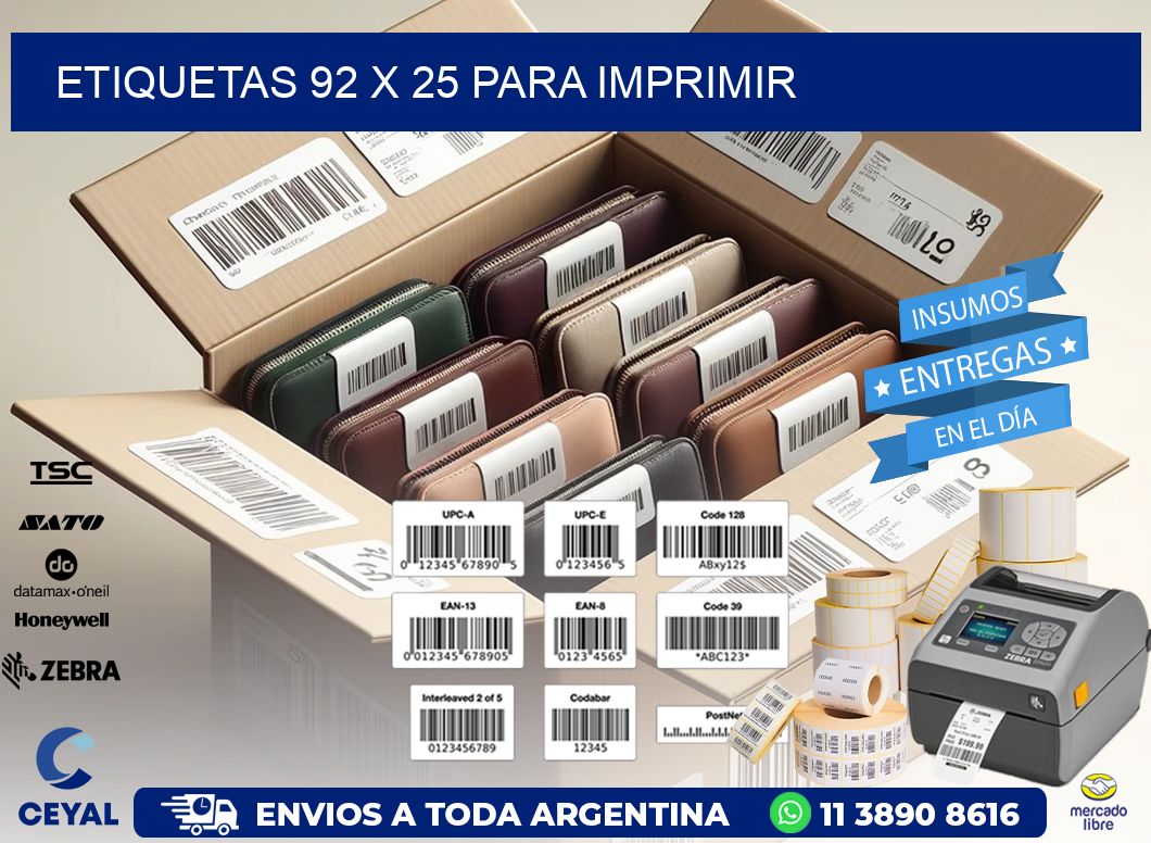 ETIQUETAS 92 x 25 PARA IMPRIMIR