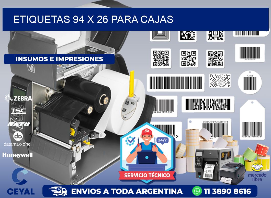 ETIQUETAS 94 x 26 PARA CAJAS