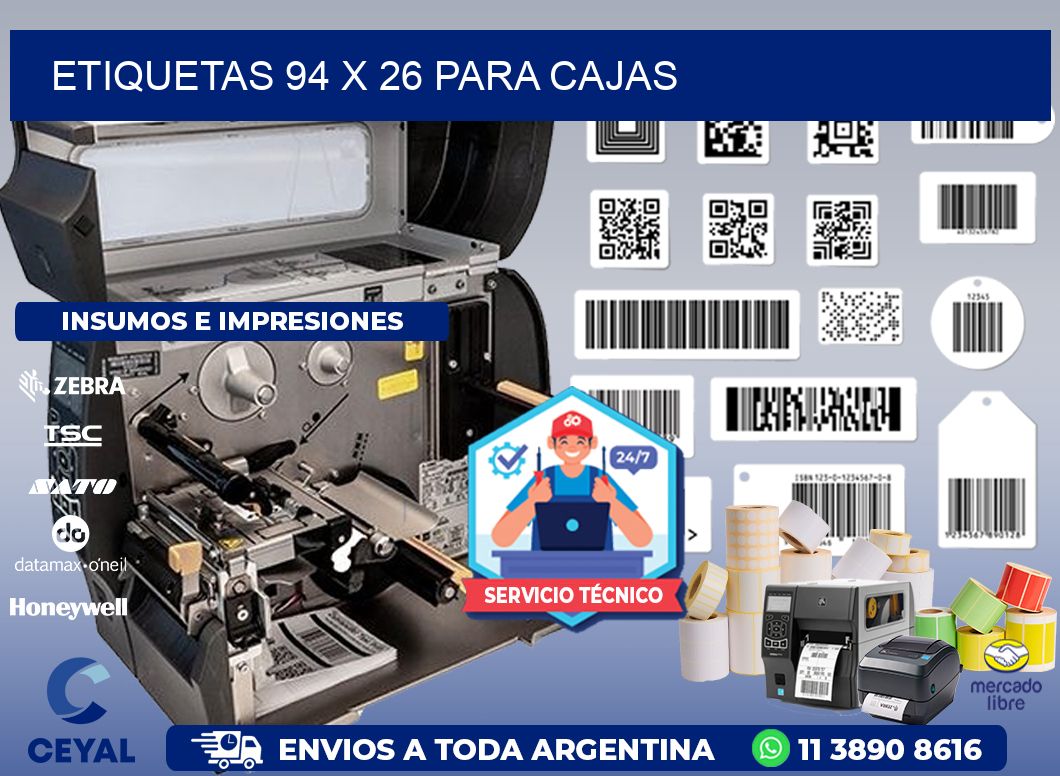 ETIQUETAS 94 x 26 PARA CAJAS