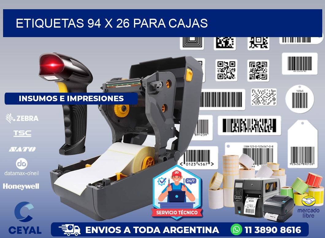 ETIQUETAS 94 x 26 PARA CAJAS