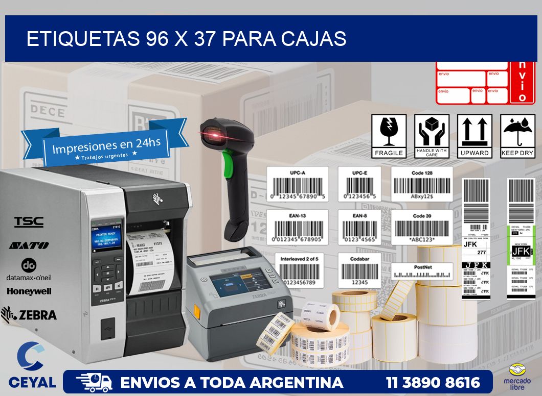 ETIQUETAS 96 x 37 PARA CAJAS