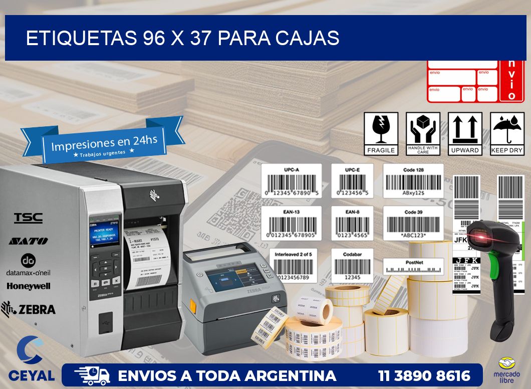 ETIQUETAS 96 x 37 PARA CAJAS