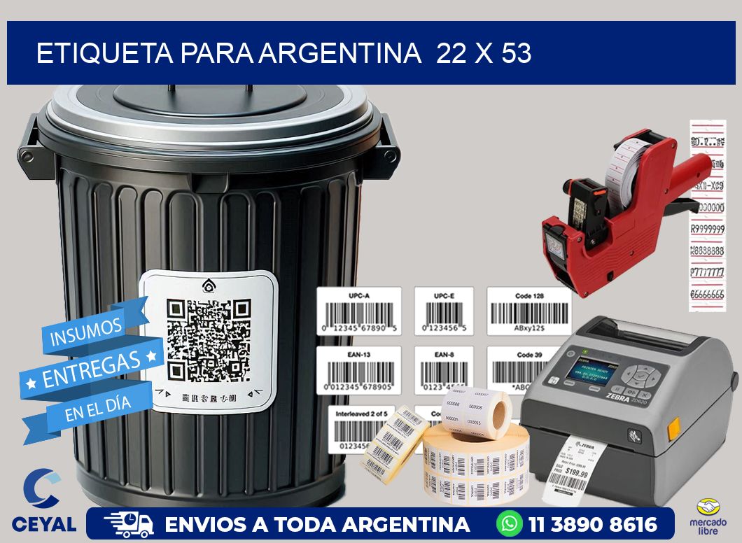 etiqueta para Argentina  22 x 53