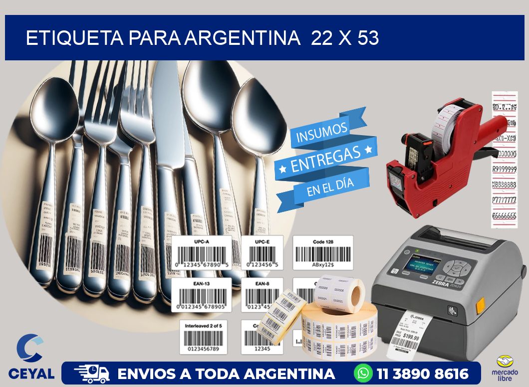 etiqueta para Argentina  22 x 53