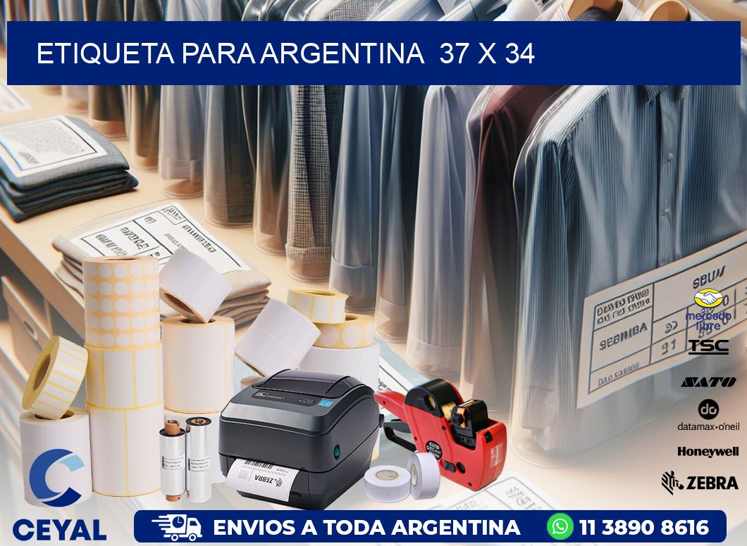 etiqueta para Argentina  37 x 34