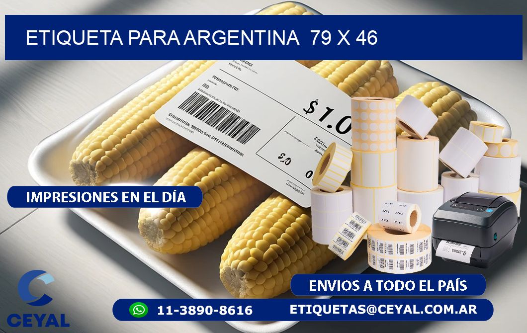 etiqueta para Argentina  79 x 46