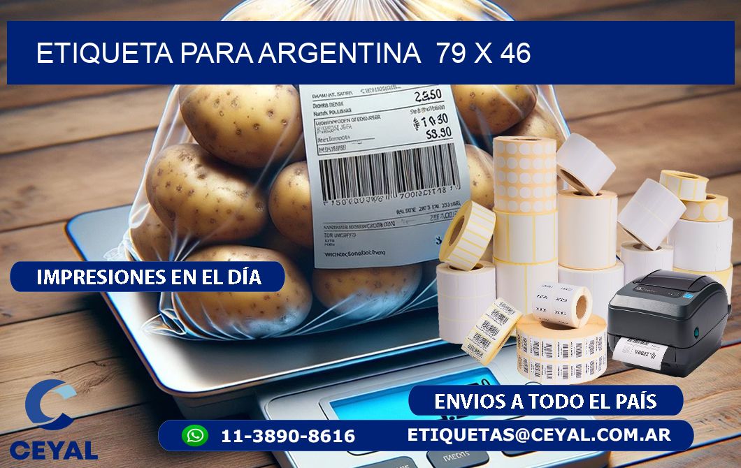 etiqueta para Argentina  79 x 46