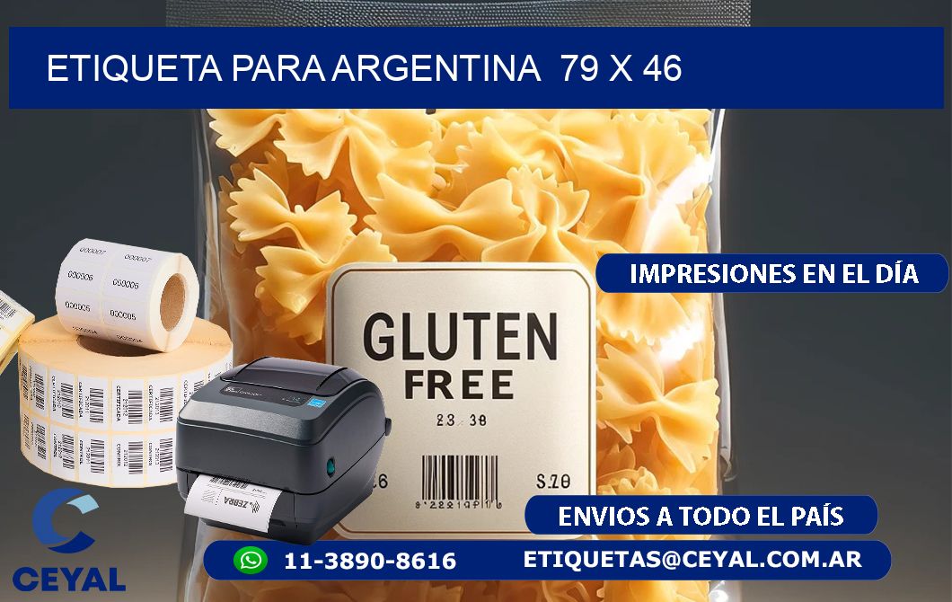 etiqueta para Argentina  79 x 46