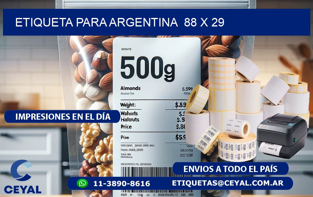 etiqueta para Argentina  88 x 29