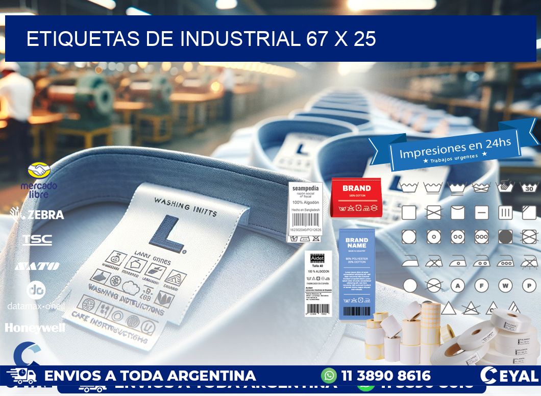 etiquetas de industrial 67 x 25