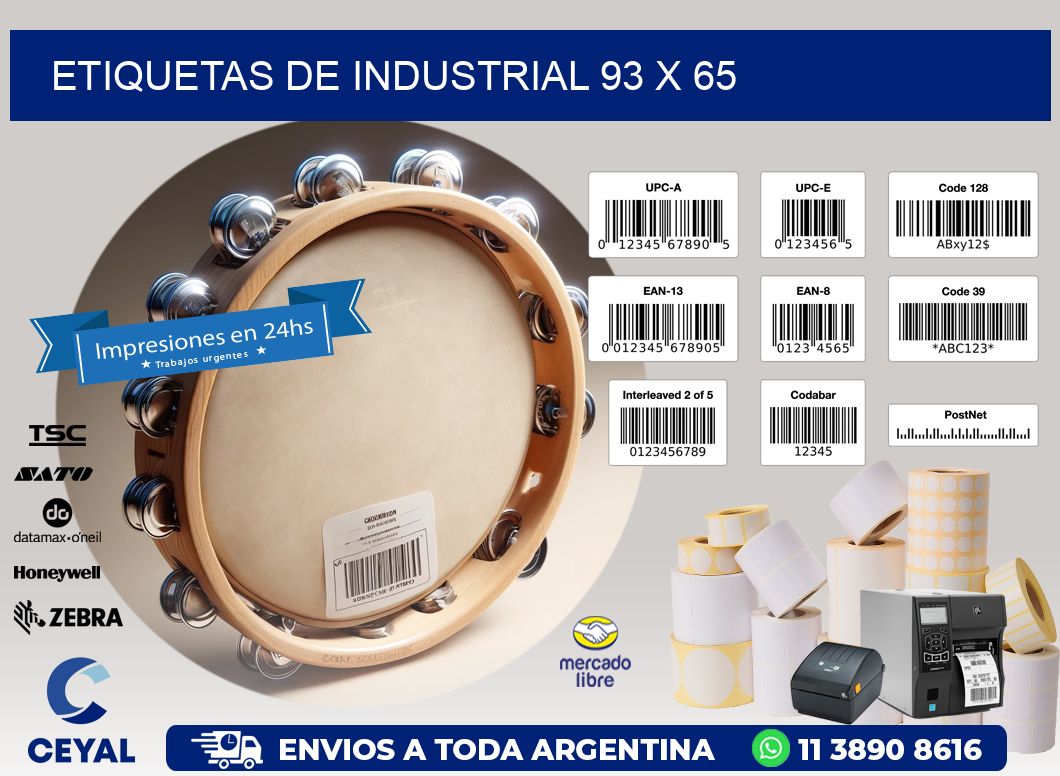 etiquetas de industrial 93 x 65