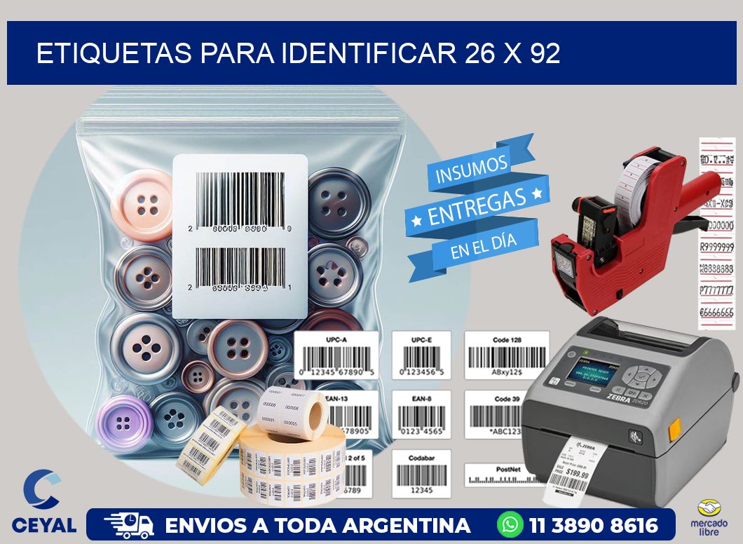 etiquetas para identificar 26 x 92