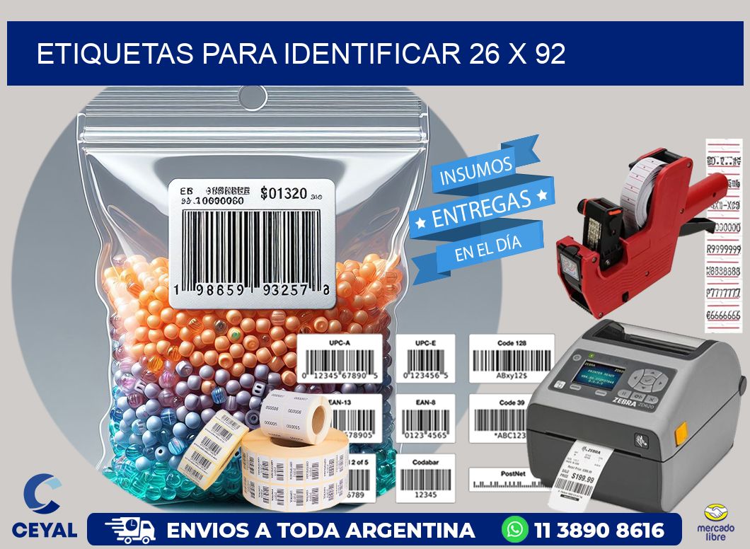 etiquetas para identificar 26 x 92