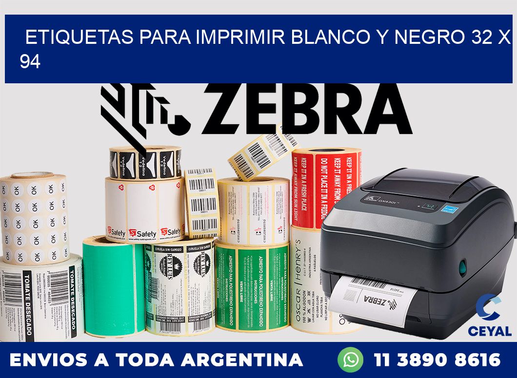 etiquetas para imprimir blanco y negro 32 x 94