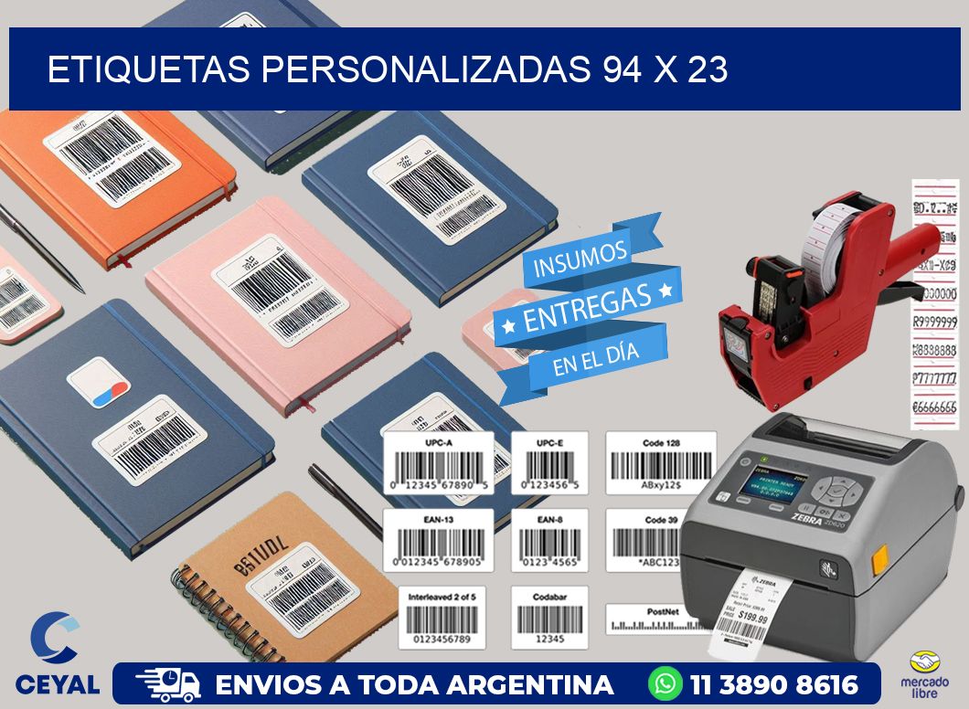 etiquetas personalizadas 94 x 23