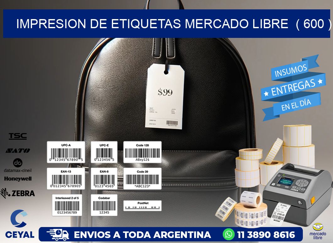 impresion de etiquetas mercado libre  ( 600 )