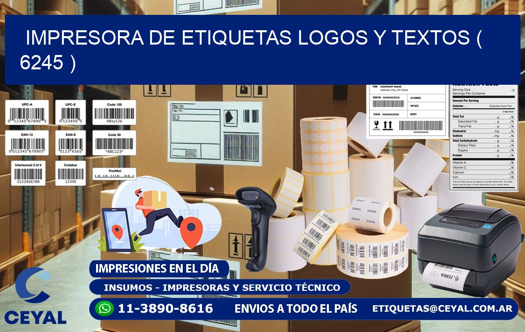 impresora de etiquetas logos y textos ( 6245 )