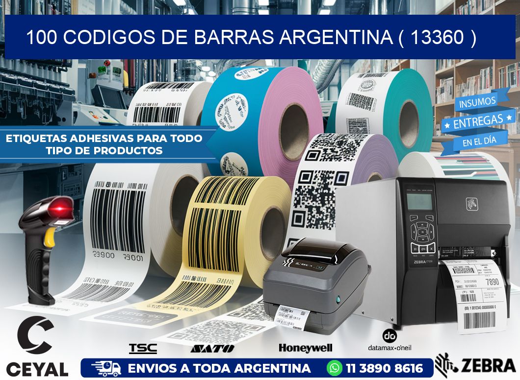 100 codigos de barras argentina ( 13360 )