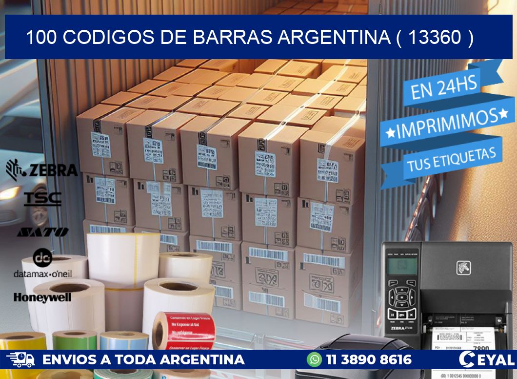 100 codigos de barras argentina ( 13360 )