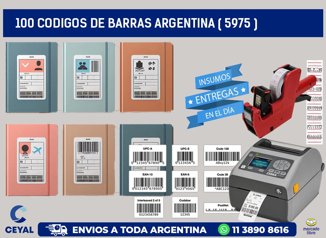 100 codigos de barras argentina ( 5975 )