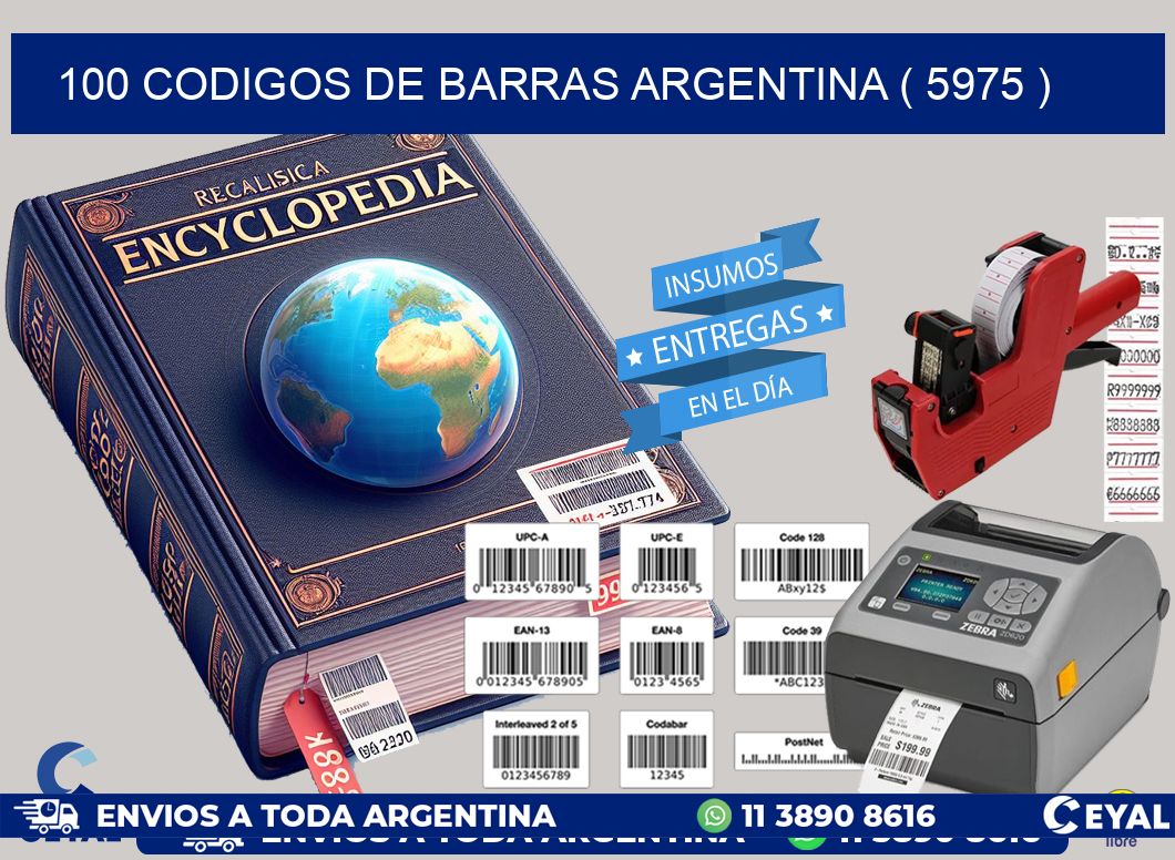 100 codigos de barras argentina ( 5975 )