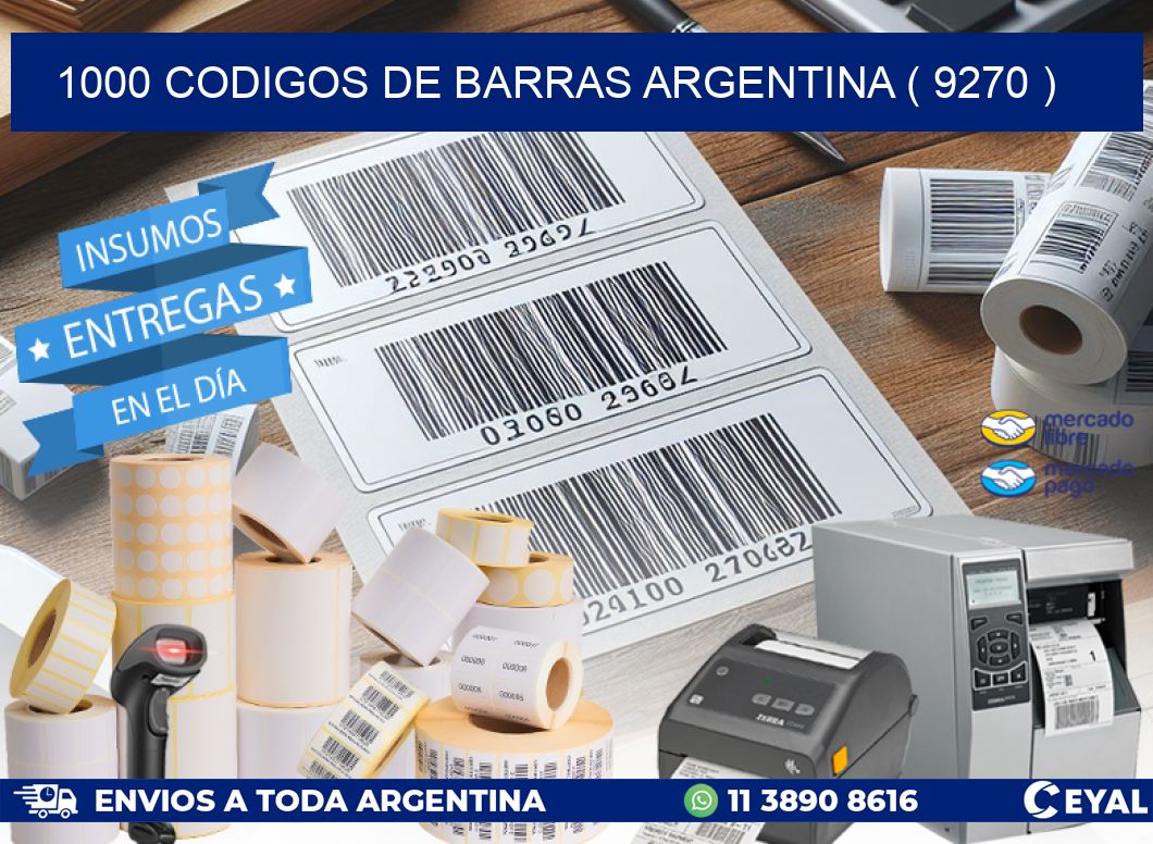 1000 codigos de barras argentina ( 9270 )