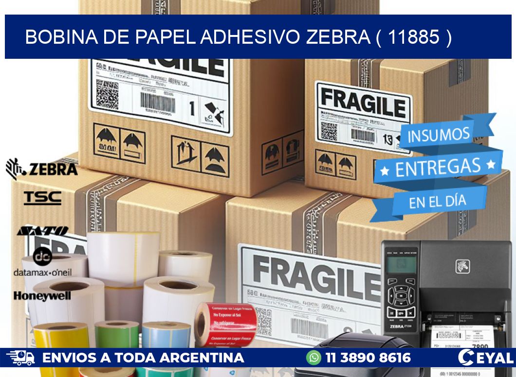 BOBINA DE PAPEL ADHESIVO ZEBRA ( 11885 )