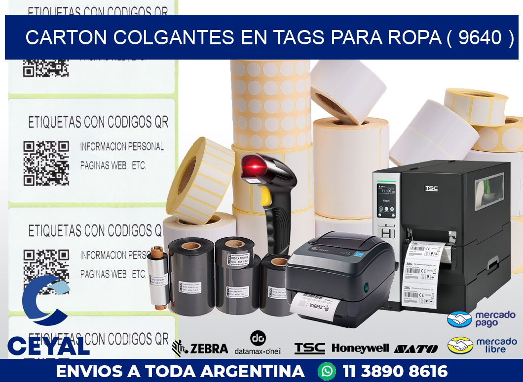 CARTON COLGANTES EN TAGS PARA ROPA ( 9640 )