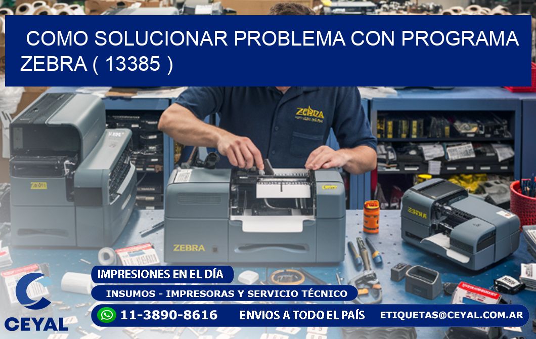 COMO SOLUCIONAR PROBLEMA CON PROGRAMA ZEBRA ( 13385 )