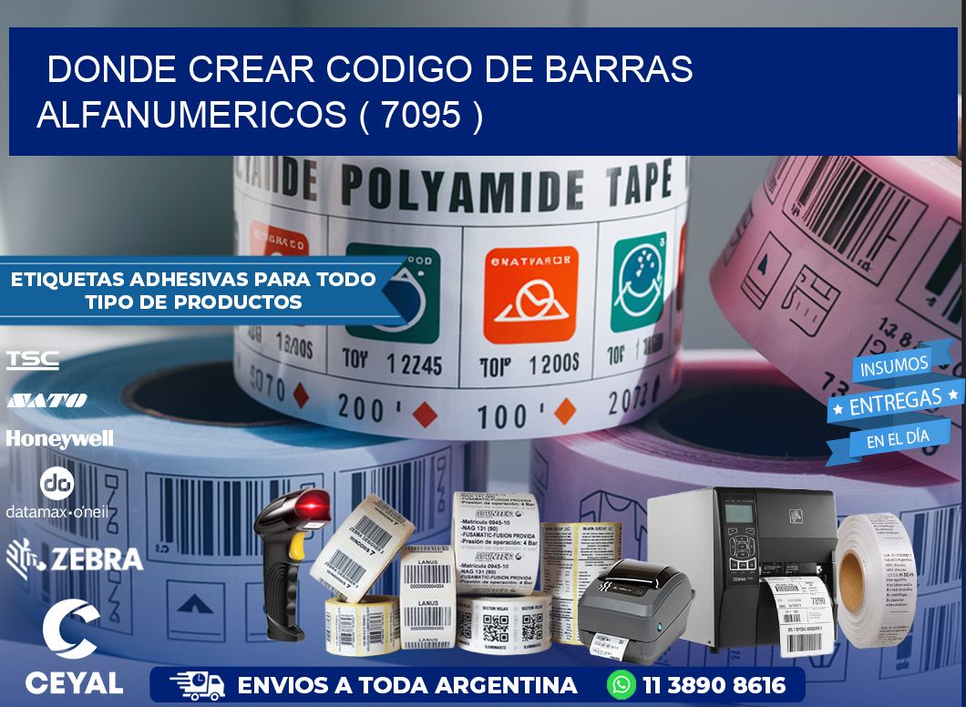 DONDE CREAR CODIGO DE BARRAS ALFANUMERICOS ( 7095 )