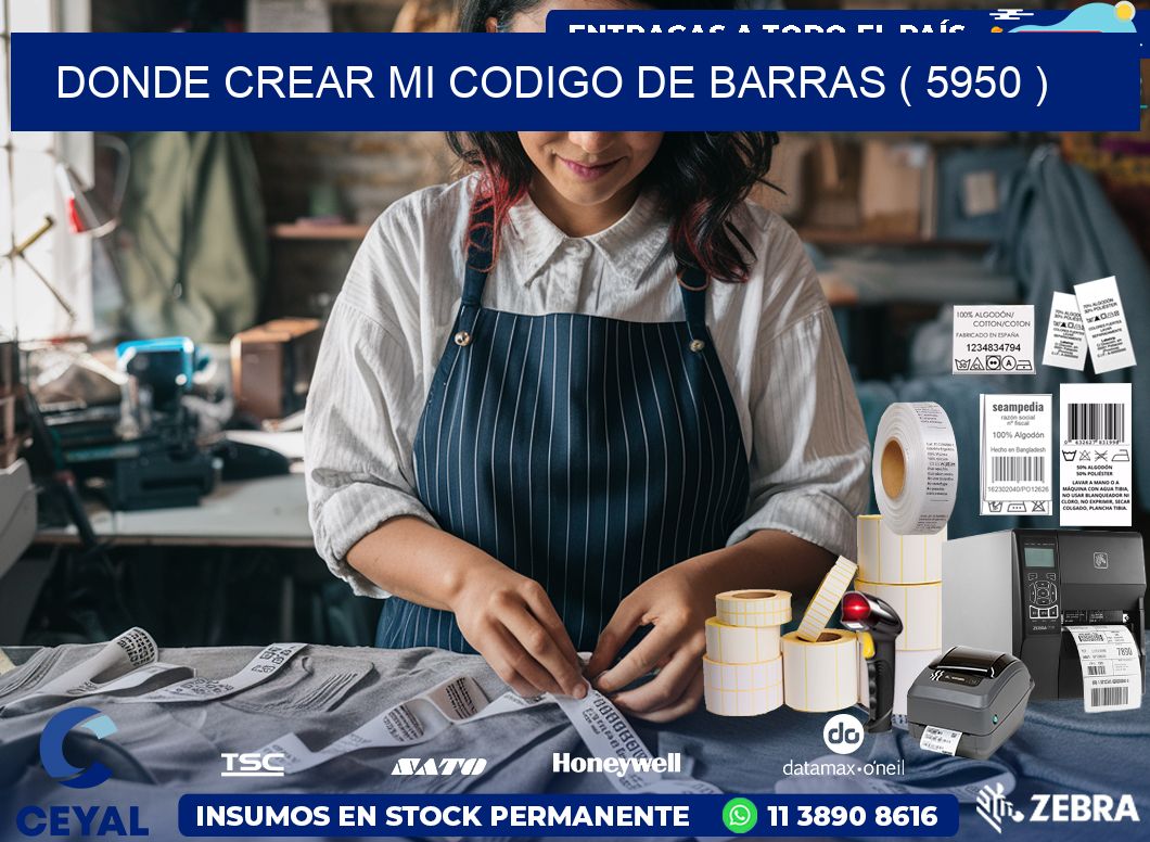 DONDE CREAR MI CODIGO DE BARRAS ( 5950 )