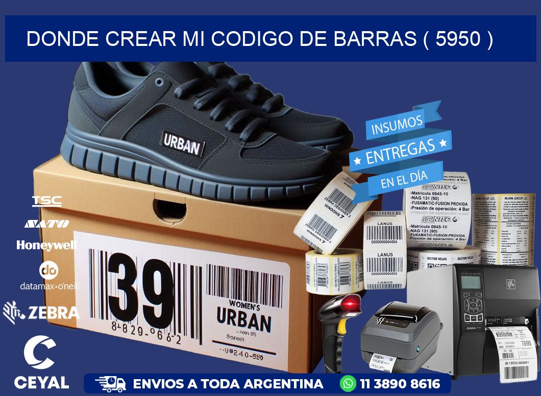 DONDE CREAR MI CODIGO DE BARRAS ( 5950 )