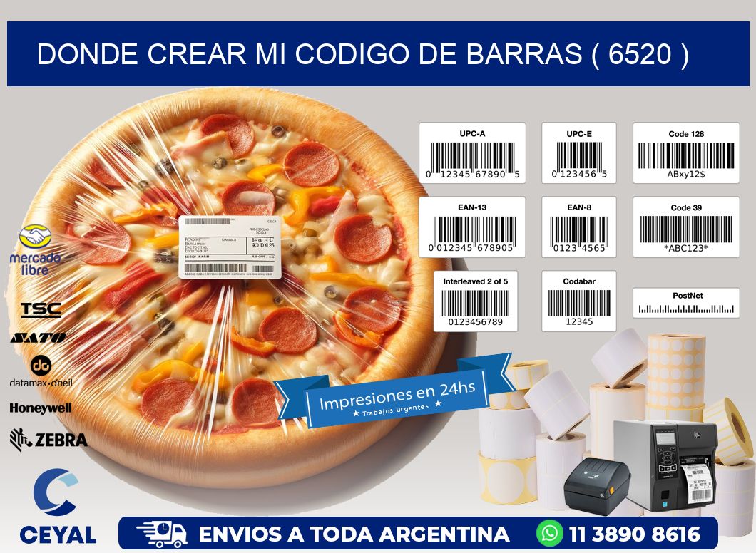 DONDE CREAR MI CODIGO DE BARRAS ( 6520 )