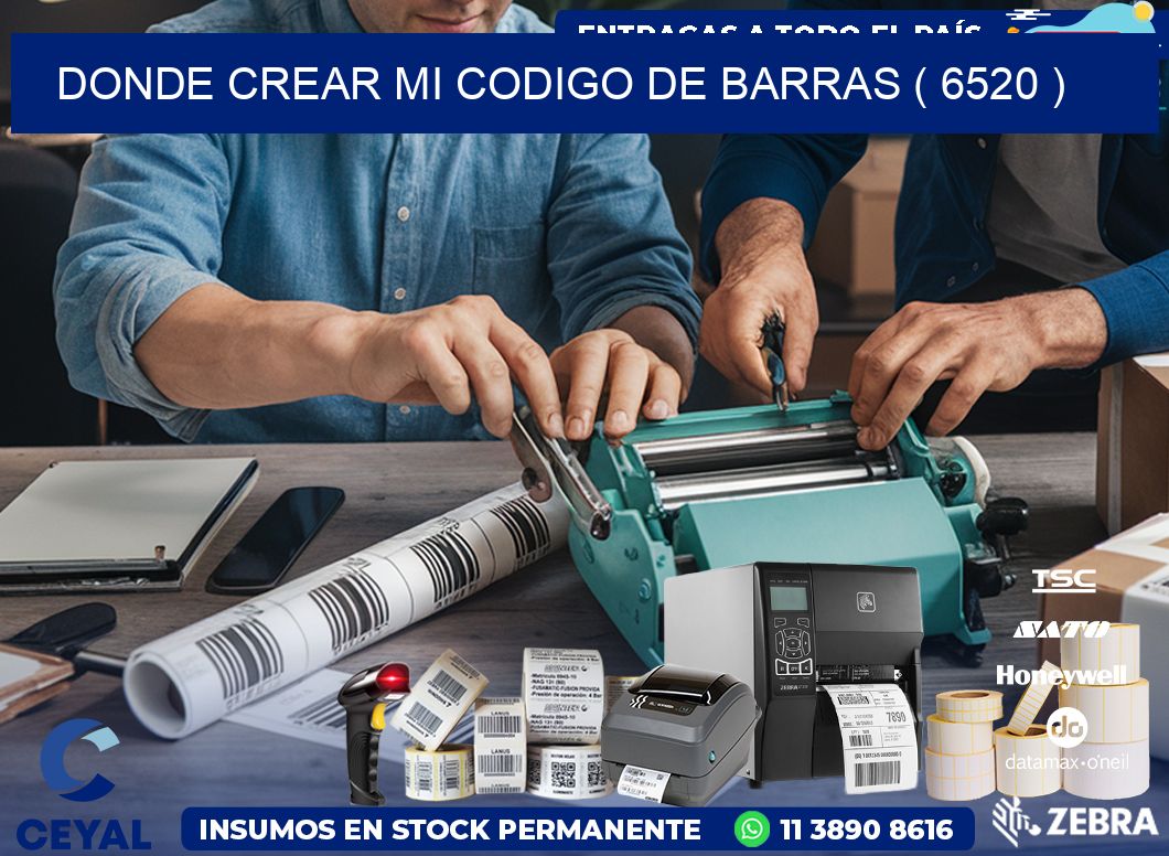 DONDE CREAR MI CODIGO DE BARRAS ( 6520 )