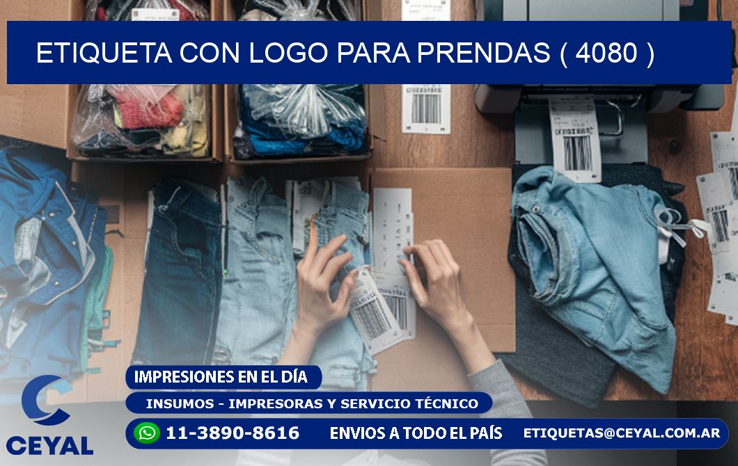 ETIQUETA CON LOGO PARA PRENDAS ( 4080 )