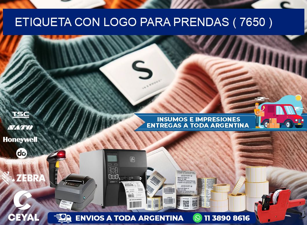 ETIQUETA CON LOGO PARA PRENDAS ( 7650 )